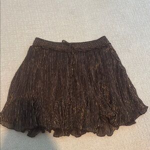 shiny gold mini skirt